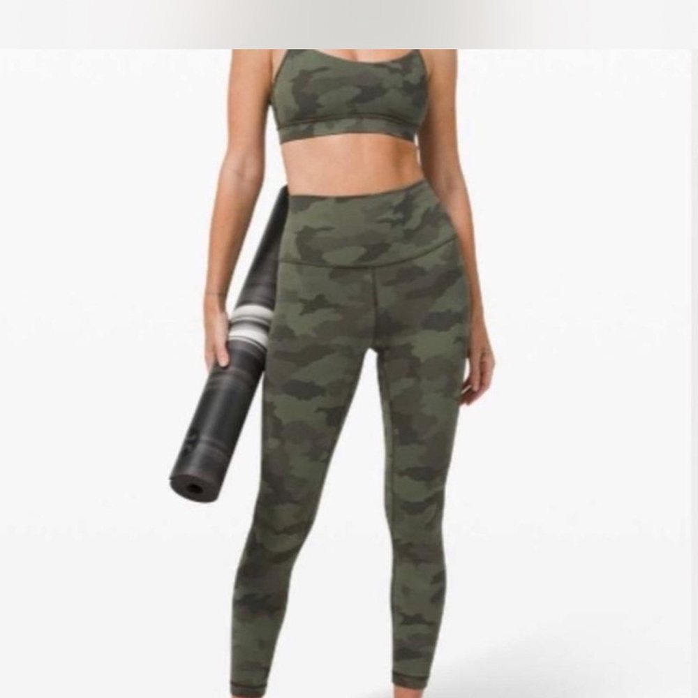Lululemon Athletica Green Camo Leggings